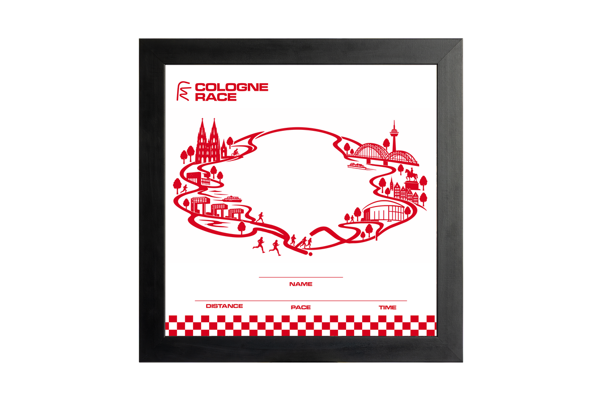 FRAMEMOTION Cologne Race Medaillen-Bilderrahmen in Schwarz, Frontalansicht
