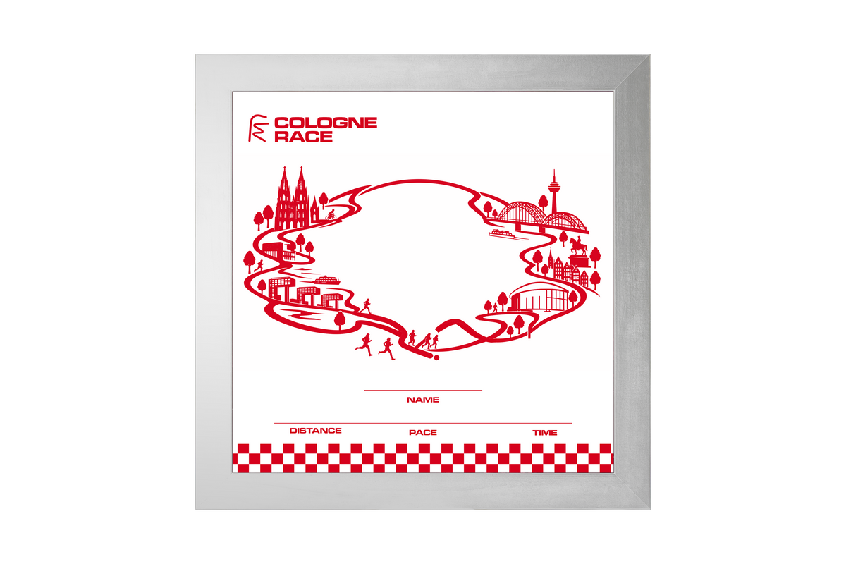 FRAMEMOTION Cologne Race Medaillen-Bilderrahmen in Silber, Frontalansicht