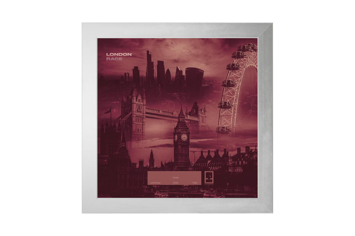 FRAMEMOTION London Race Medaillen-Bilderrahmen in Silber, Frontalansicht
